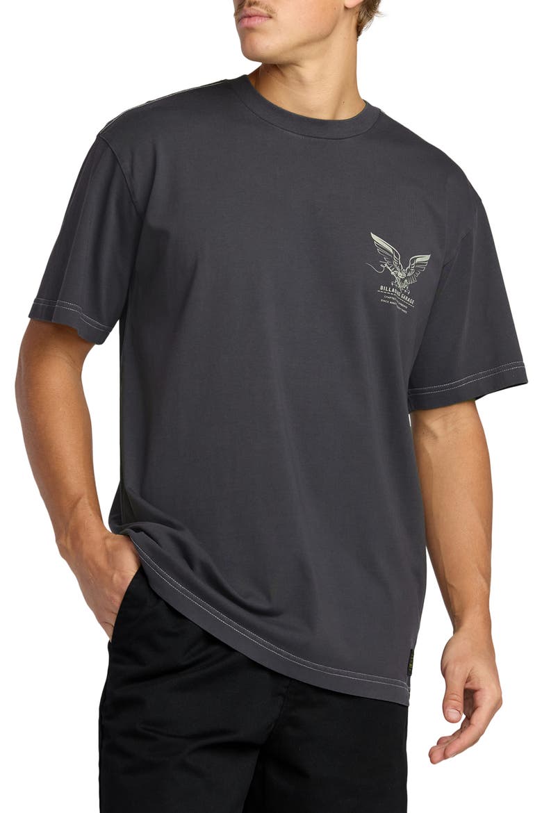 Bird of Prey Oversize Cotton Graphic T-Shirt, Main, color, WASHED BLACK