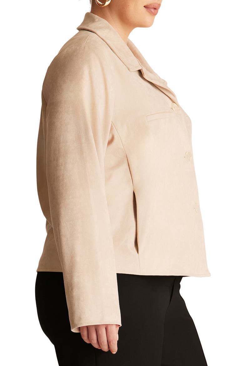 Rowan Faux Suede Jacket, Alternate, color, BONE