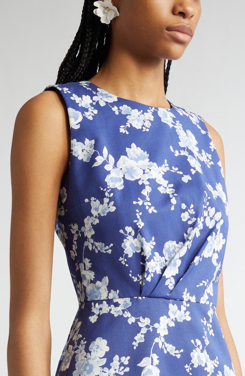 Carolina Herrera Floral Print Tiered Dress, Alternate, color, Nautilus Multi