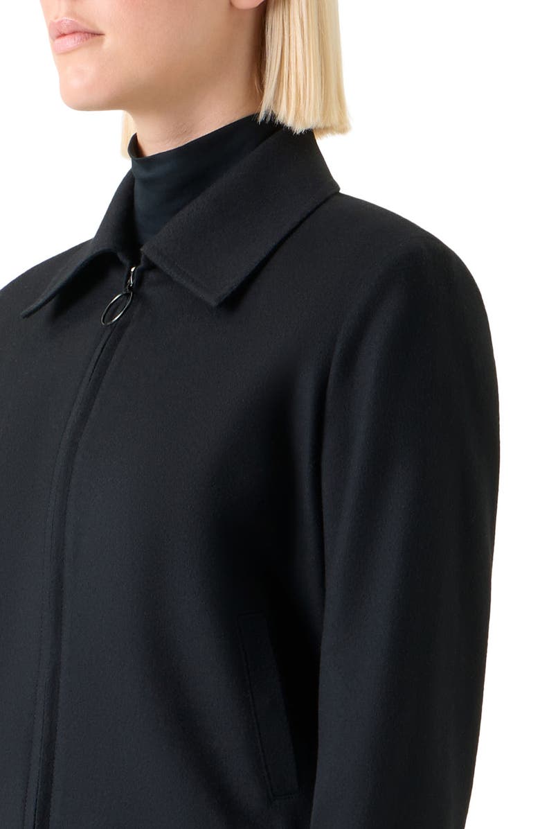 Akris punto Wool Blend Crop Bomber Jacket, Alternate, color, Black