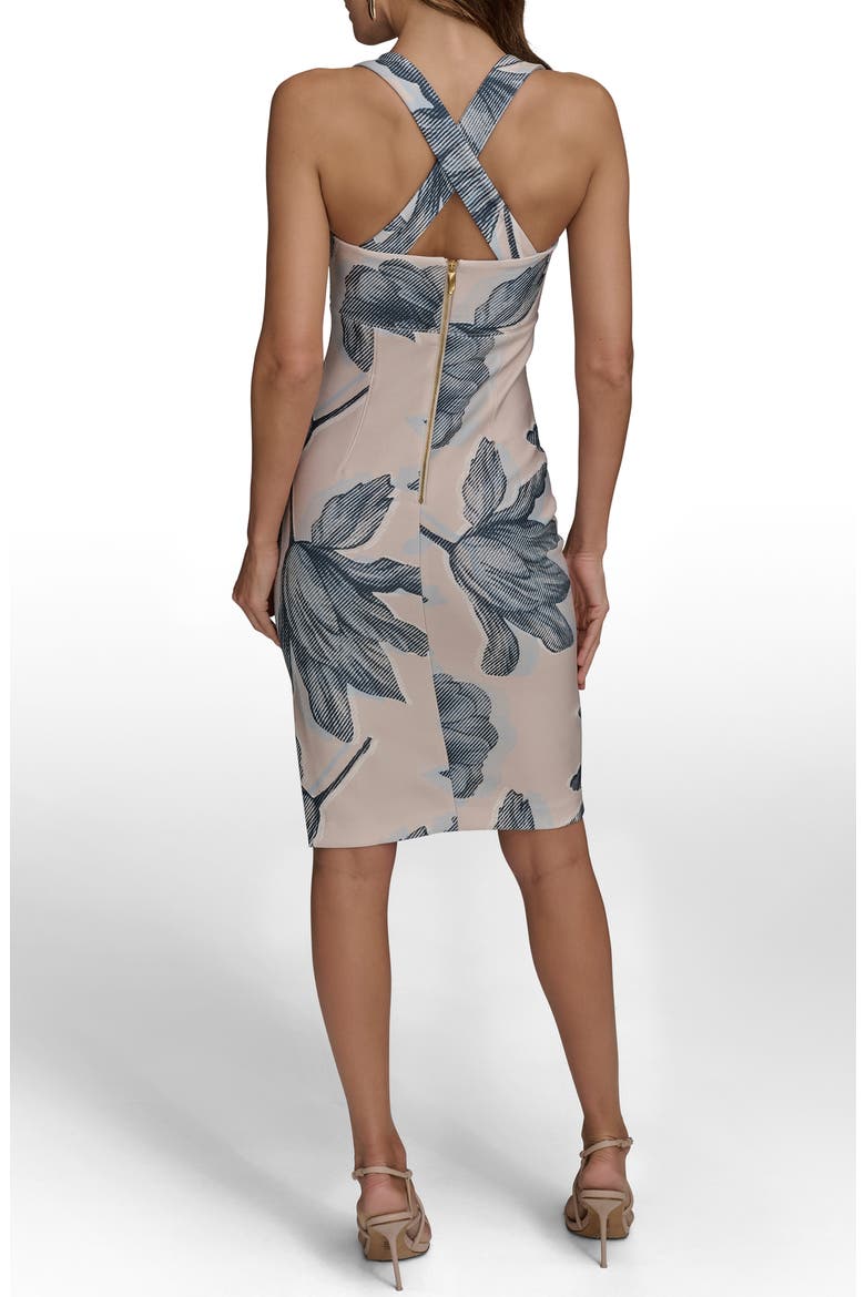 Floral Sheath Dress, Alternate, color, SAND MULTI