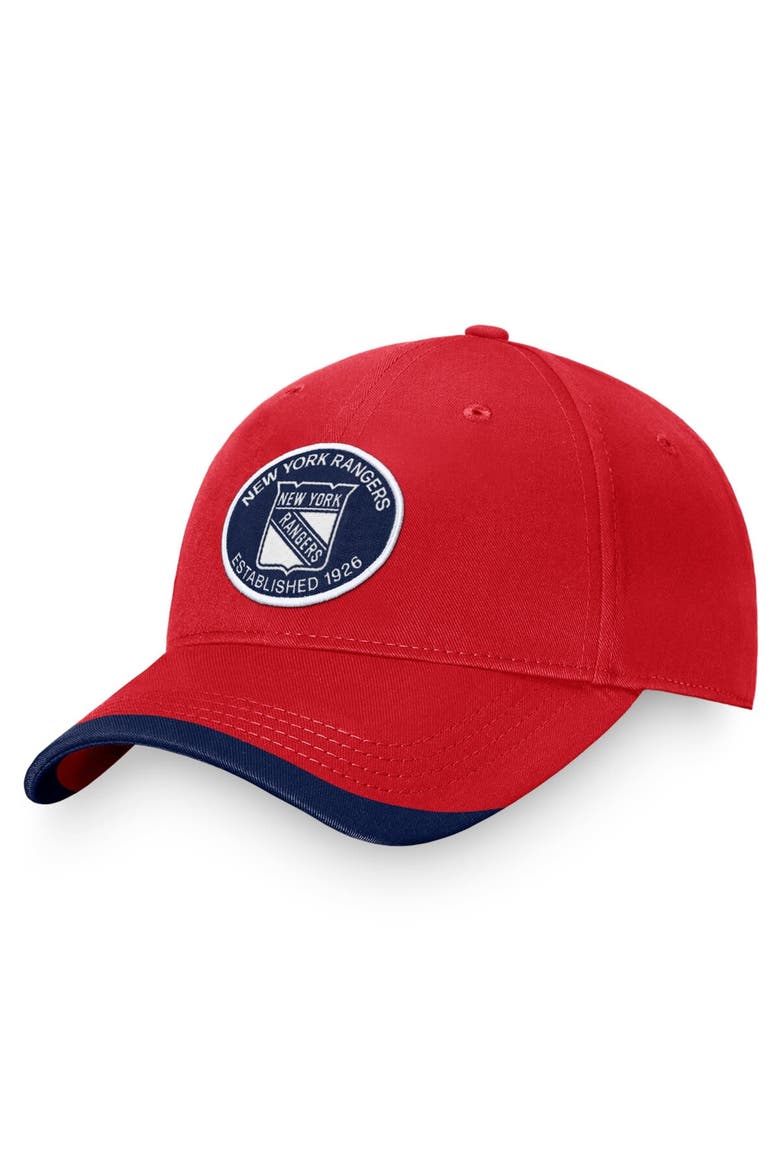 Men's Fanatics Branded Red New York Rangers Fundamental Adjustable Hat, Main, color, Red