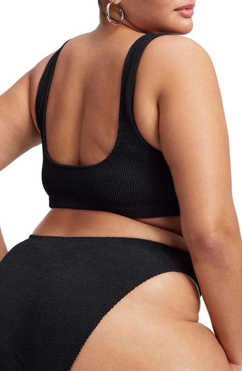 Good American Always Fits Scoop Bikini Top, Alternate, color, Black002