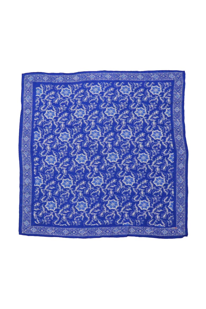Oversized Hand Dyed Batik Bandana, Main, color, Blue Tendril