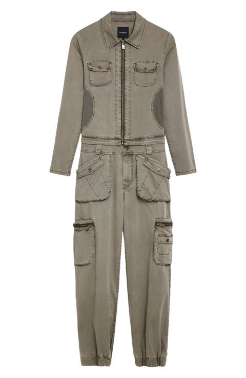 Cargo Long Sleeve Jumpsuit