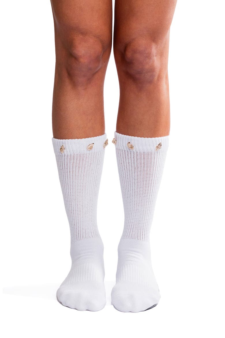 Seashell Slouchy Grip Crew Socks, Alternate, color, WHITE