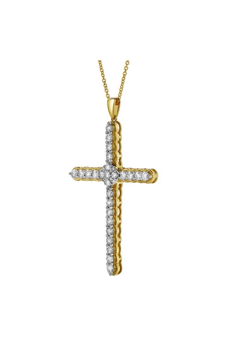 LuvMyJewelry Latin Cross Diamond Pendant in 10K Yellow Gold, Alternate, color, 