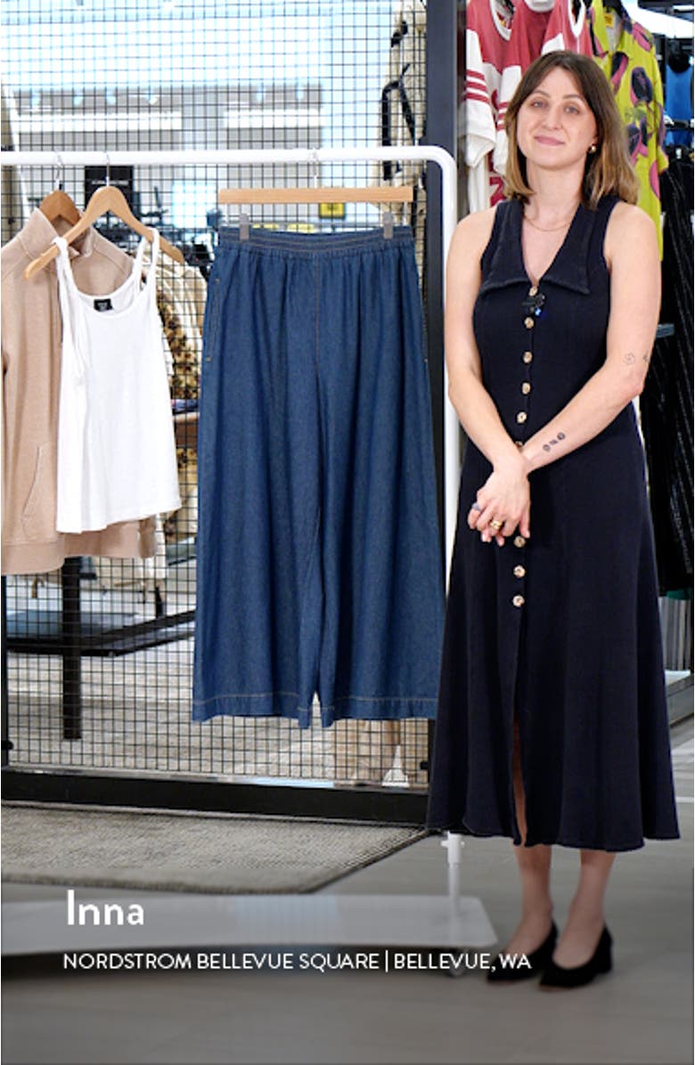 Crop Denim Wide Leg Pants
