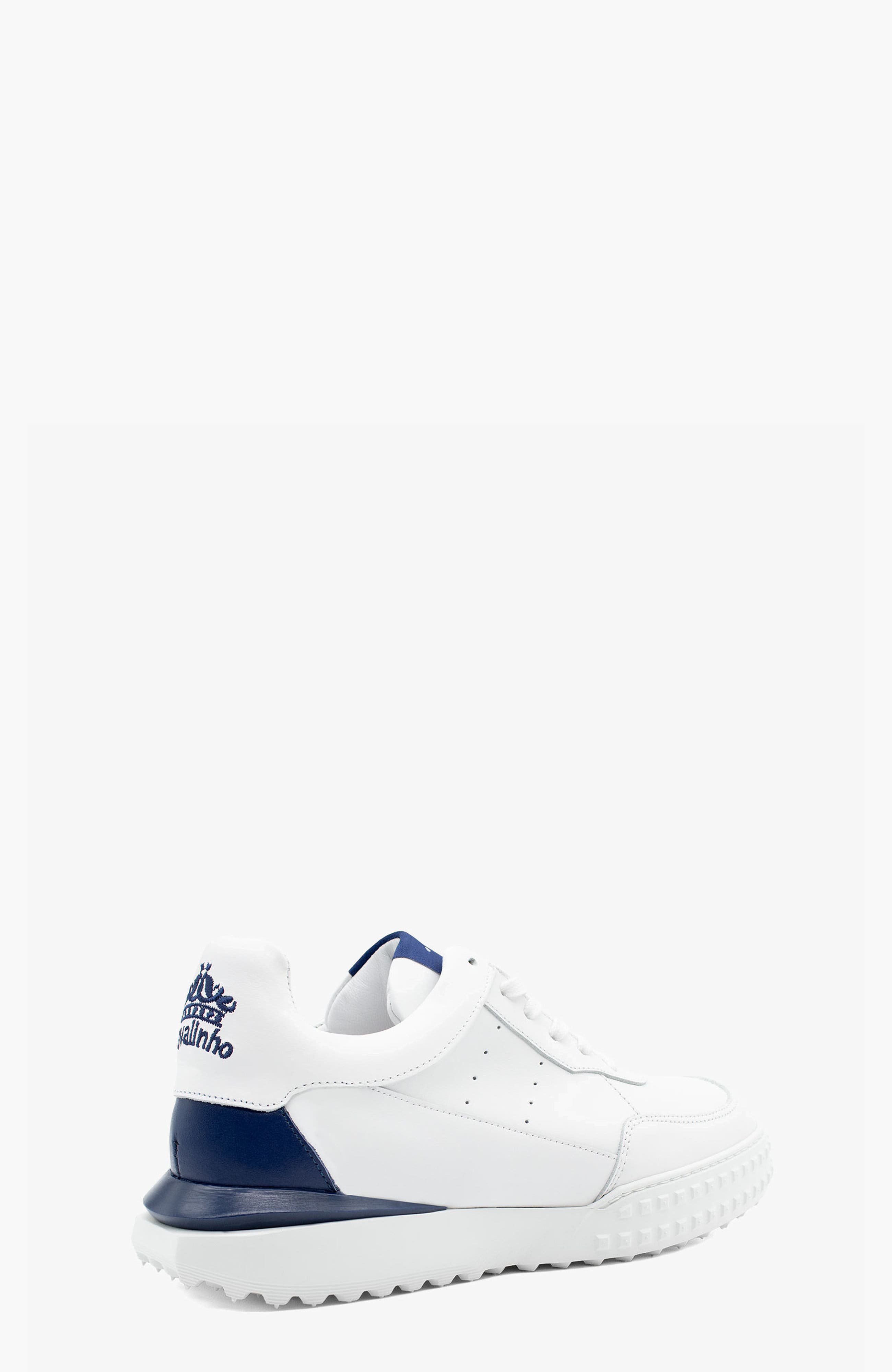 Authentic Leather Sneakers 02, Alternate, color, White / Navy