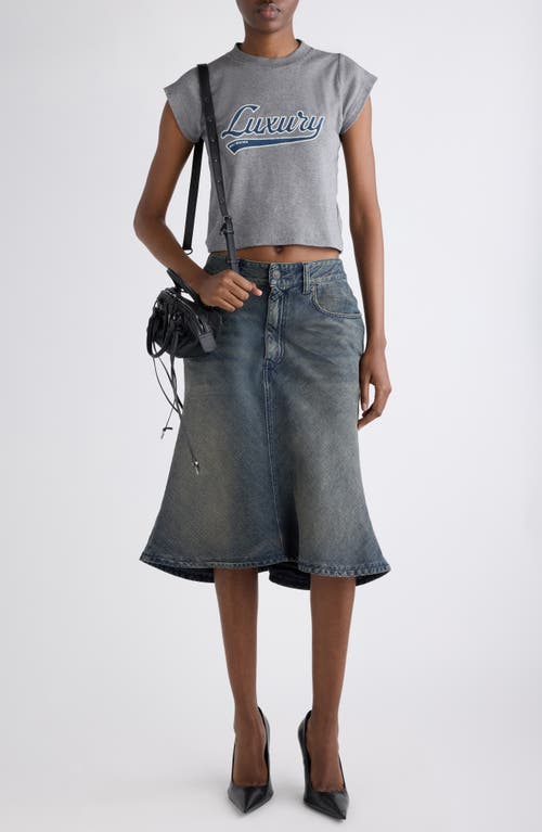 Balenciaga Casual Top With Short Sleeves And Print In Gray