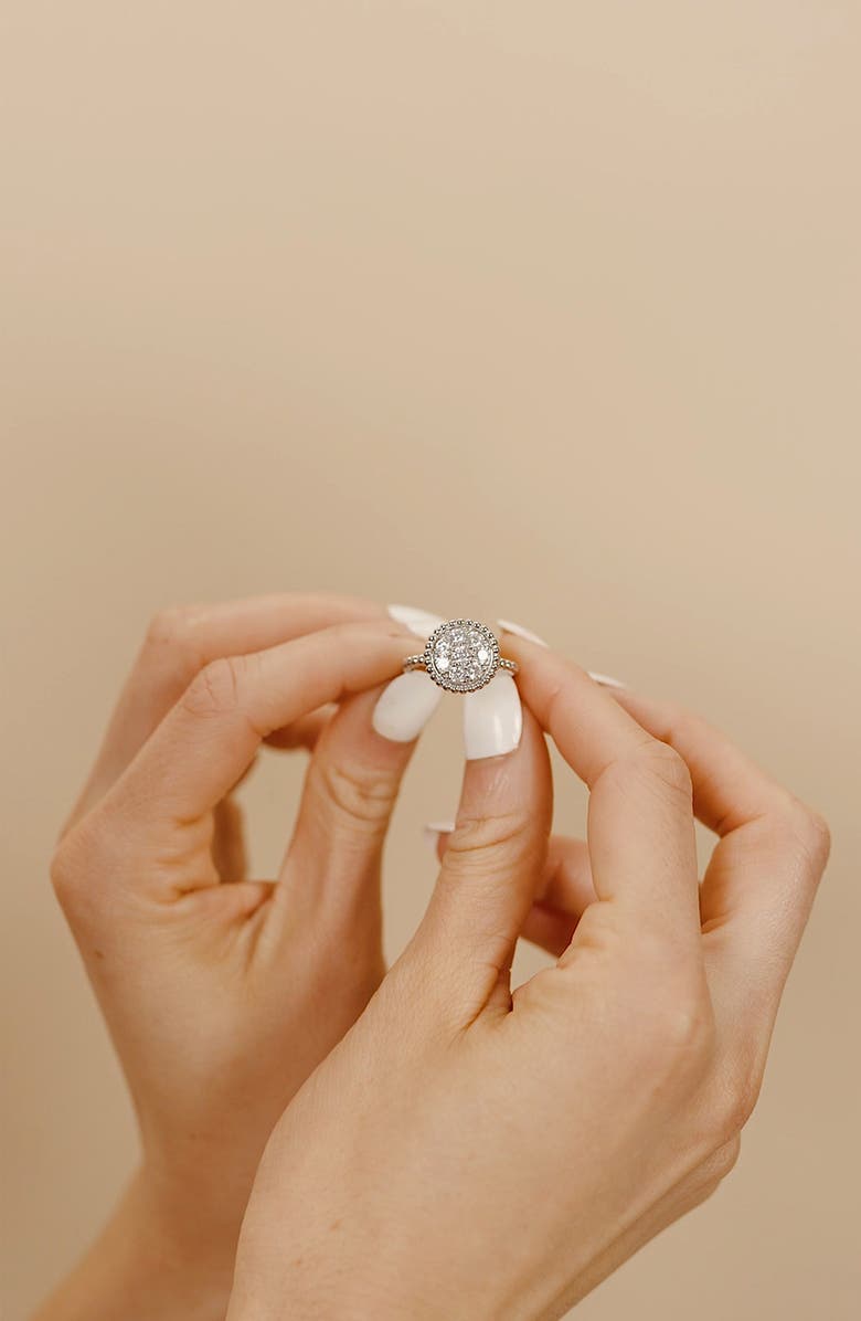 Sterling Forever Casey Cubic Zirconia Circle Ring, Alternate, color, Silver