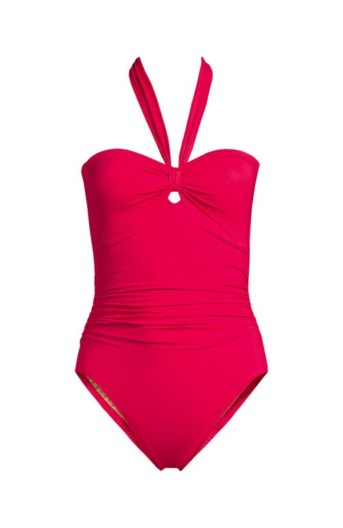 Lands' End Slender Suit Multi-way Bandeau High Leg One Piece Swimsuit