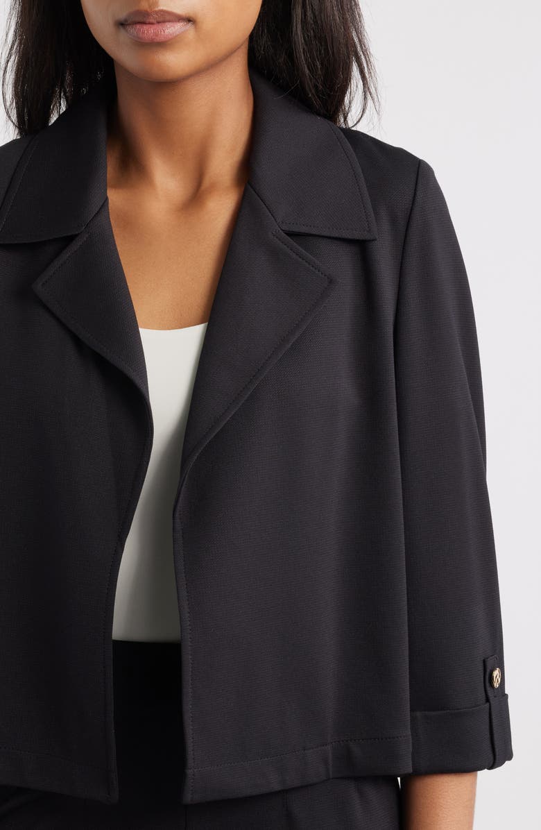 Anne Klein Bedford Stretch Drape Blazer, Alternate, color, Anne Black