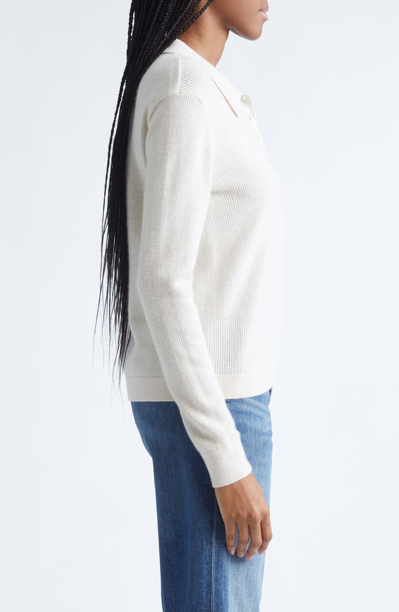 TWP Jorden Cashmere Polo Sweater, Alternate, color, Ivory