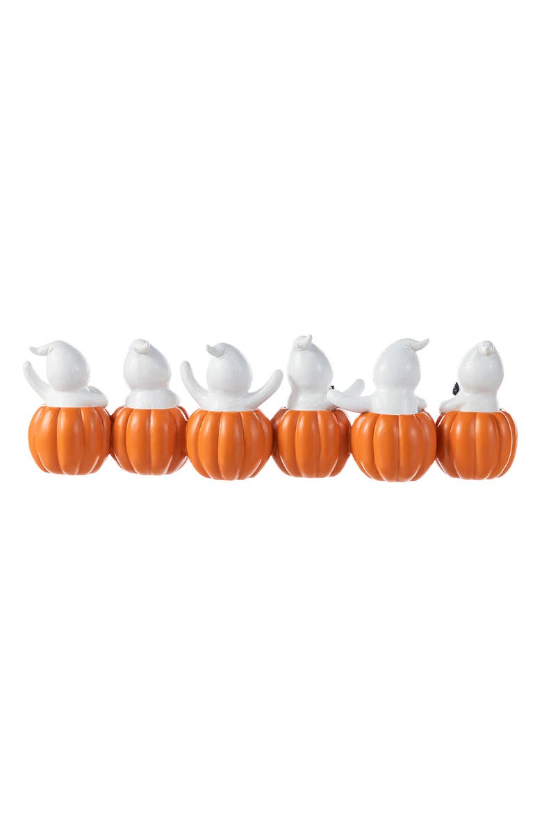 Halloween Polyresin SPOOKY Ghost Pumpkin Table Decor, Alternate, color, Orange
