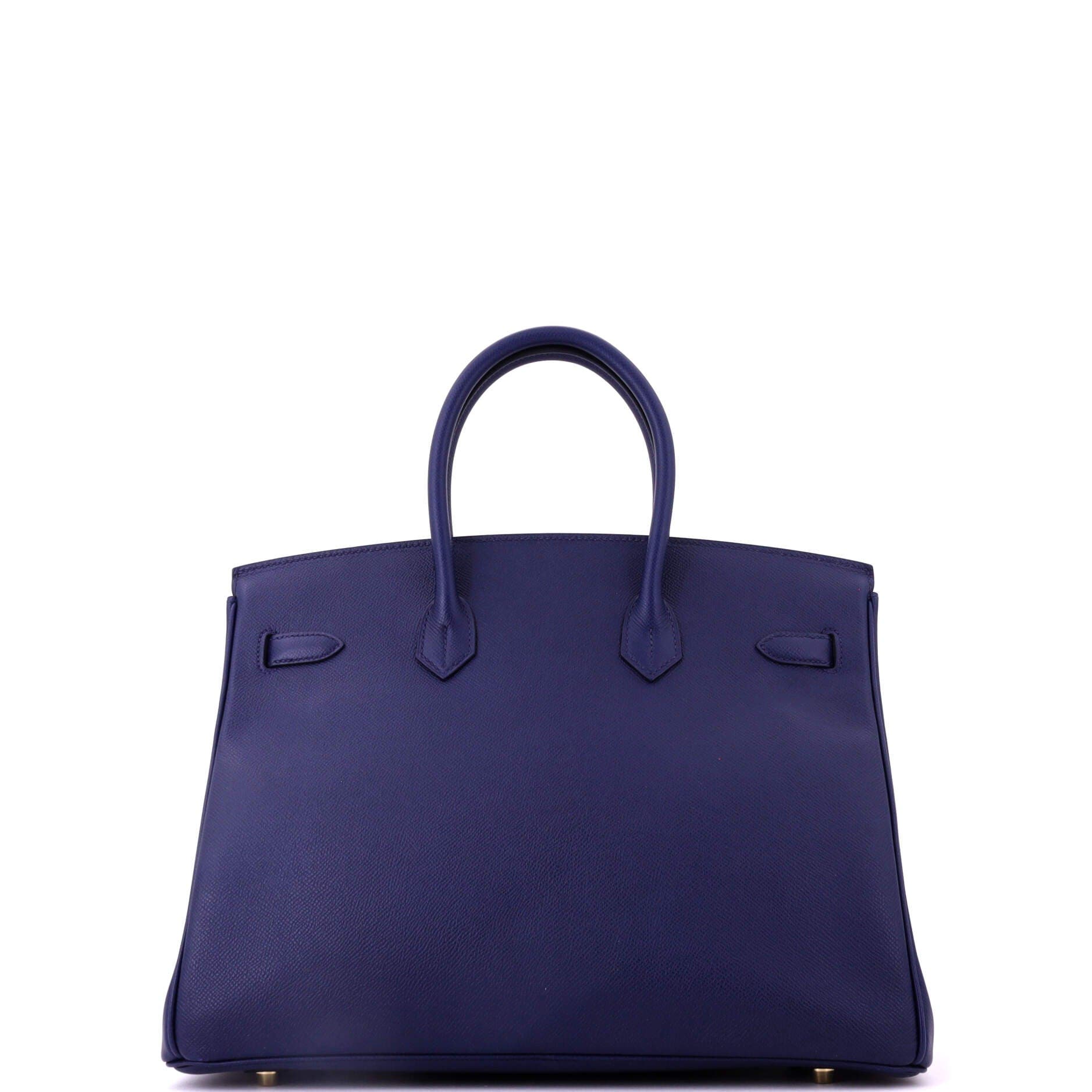 Pre-Owned Hermes Birkin Handbag Blue Epsom with Gold Hardware 35, Alternate, color, Bleu Saphir