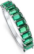 Bliss Diamond 2.50Ct Emerald 11-Stone Wedding Anniversary Ring Stackable 14k Gold Band