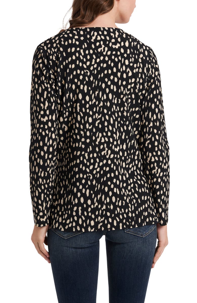 Vince Camuto Animal Print Tie Neck Cardigan, Alternate, color,