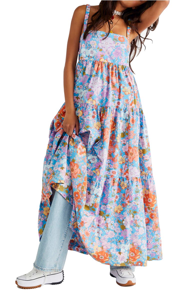 Free People Floral Maxi Sundress, Main, color, 