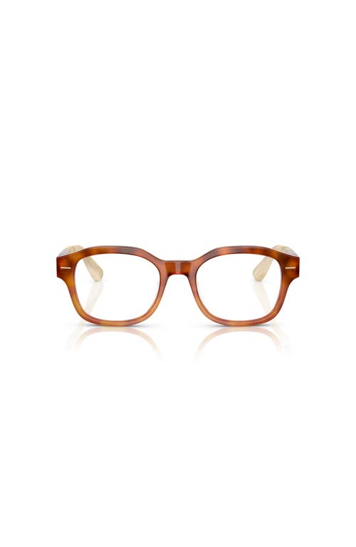 Brunello Cucinelli 50mm Rectangle Optical Glasses In Brown