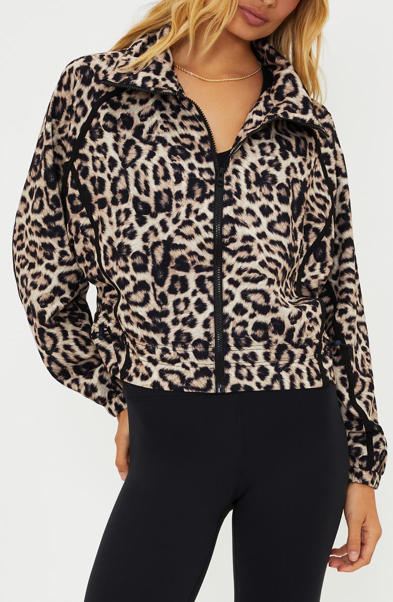 Beach Riot Casen Leopard Print Zip Jacket, Main, color, Mystic Leopard