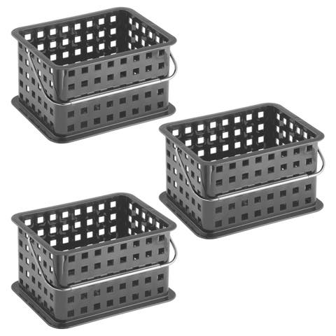 Small Stackable Shower Basket - Set of 3 - Clear/Frost - Made in USA