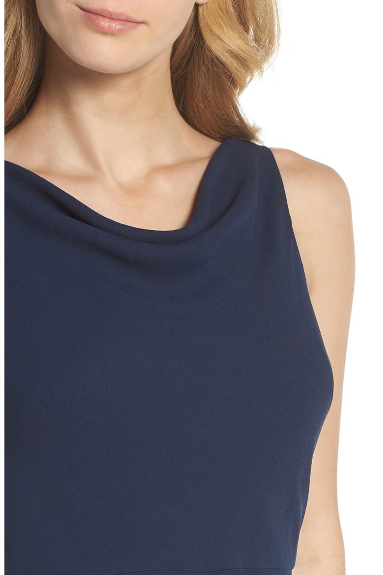 Juliet Cowl Neck Crepe Dress, Alternate, color, NAVY NIGHT