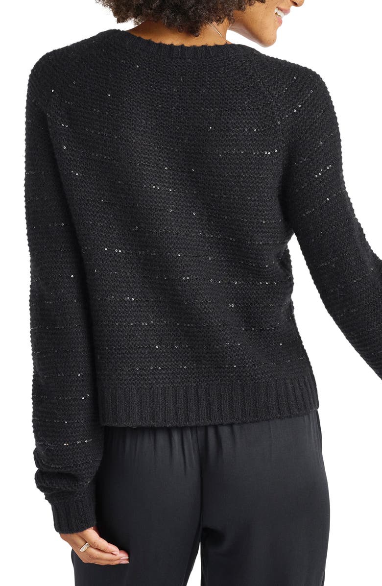 Splendid Maisie Sequin Stripe Sweater, Alternate, color, 