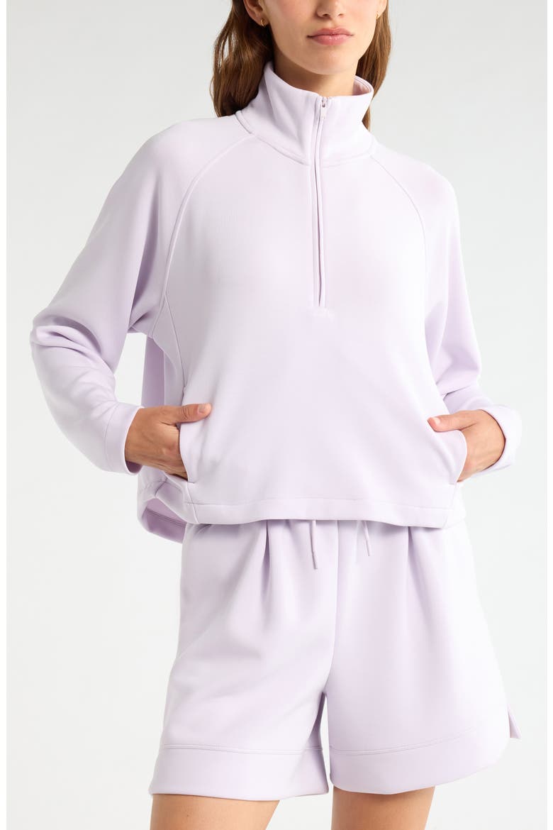 Soft Luxe Half Zip Sweatshirt, Alternate, color, PURPLE HUSH