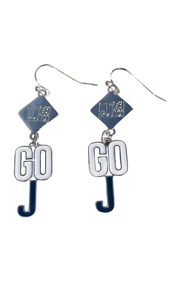 EMERSON STREET Jackson State Tigers Della Earrings, Main, color, Silver