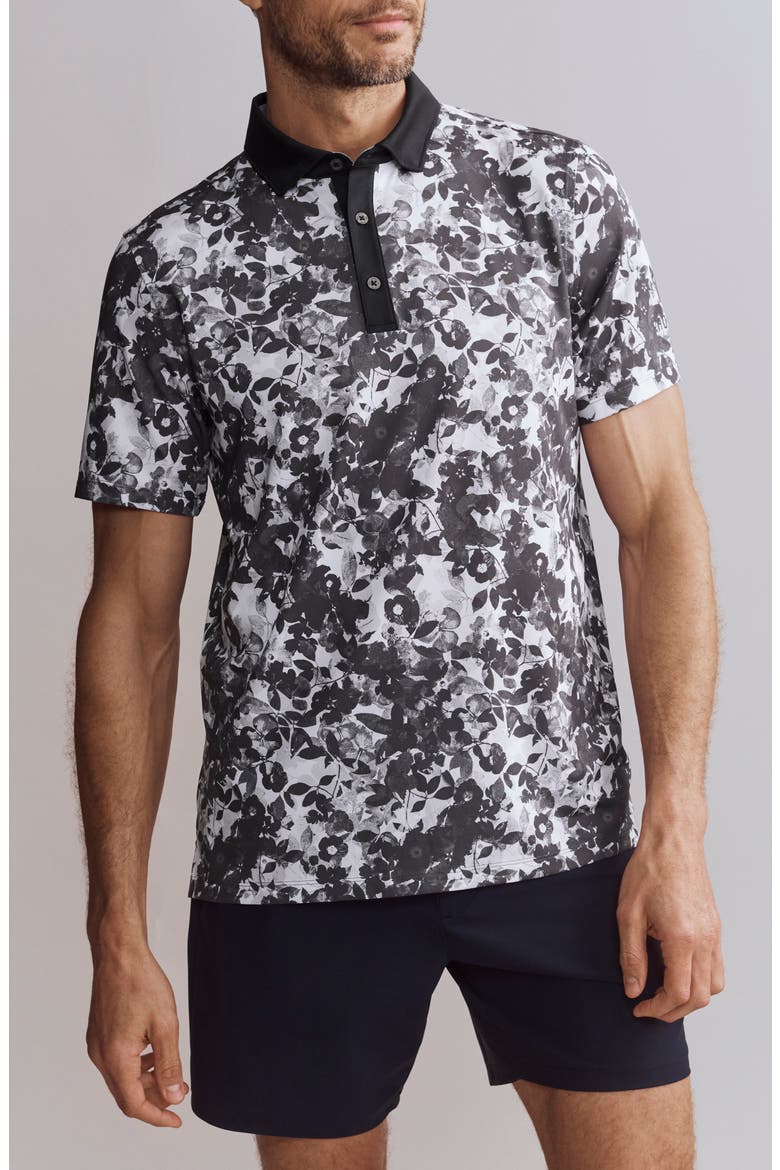 Floral Performance Golf Polo, Main, color, SLEET GRAY FLORAL CAMO