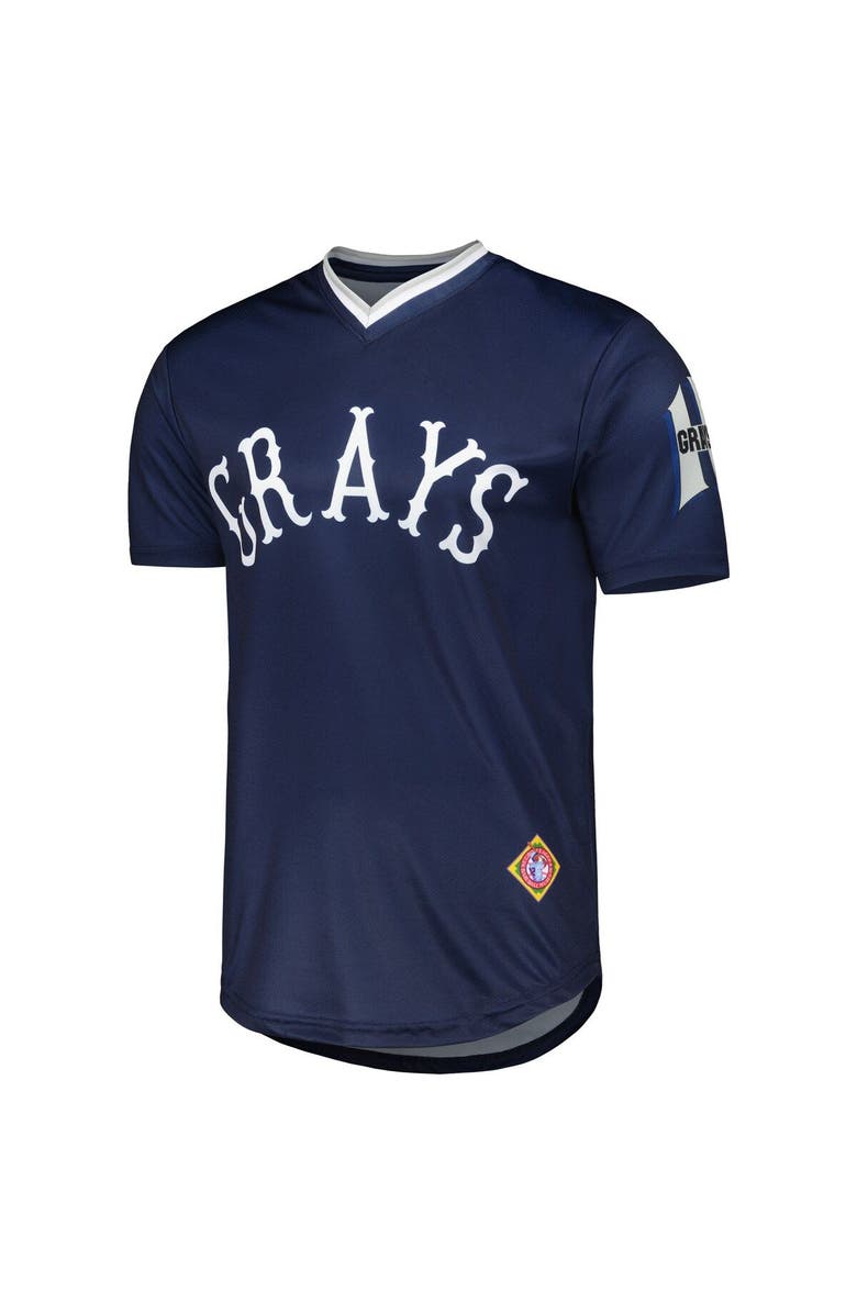 STITCHES Men's Stitches Navy Homestead Grays Sublimated V-Neck Jersey, Alternate, color, 