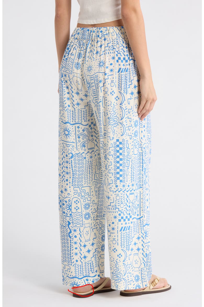 Follow Me Print Wide Leg Pants, Alternate, color, WHITE CAP