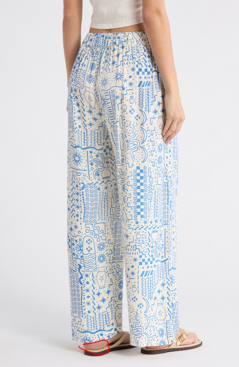 Billabong Follow Me Print Wide Leg Pants, Alternate, color, White Cap