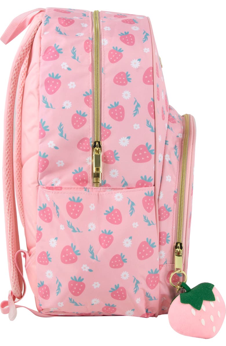 Jessica Simpson Strawberry Print Nylon Backpack, Alternate, color, Pink