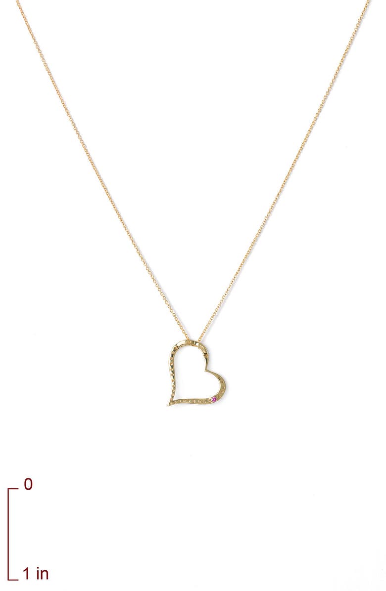 Roberto Coin Slanted Diamond Heart Pendant Necklace, Alternate, color,