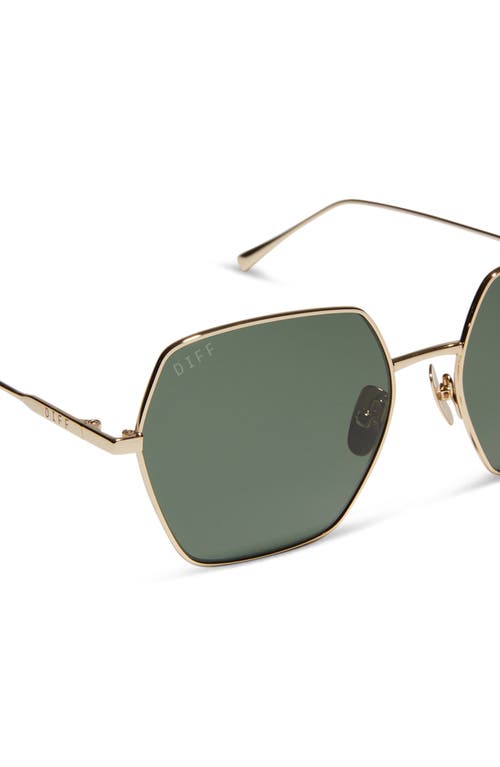 Diff Harlowe 55mm Gradient Polarized Square Sunglasses In Gold