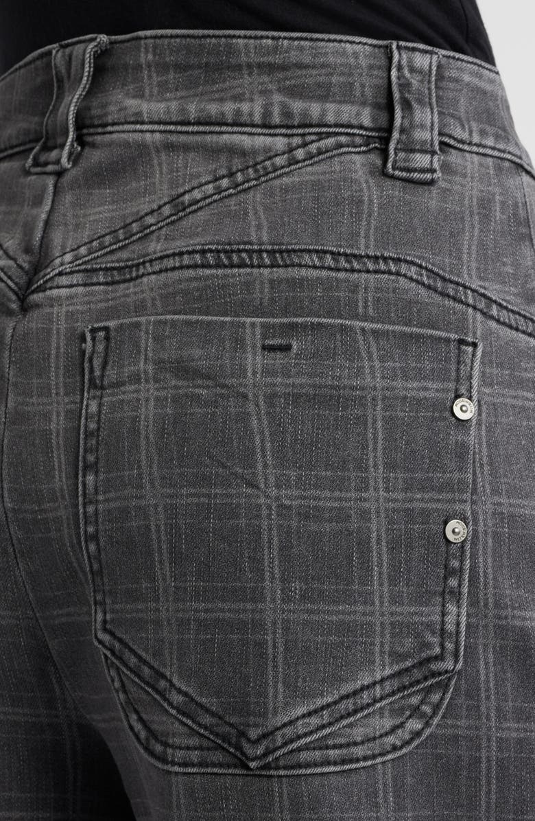Wit & Wisdom 'Ab'Solution Ultra Skyrise Plaid Wide Leg Jeans, Alternate, color, Grey/ Black