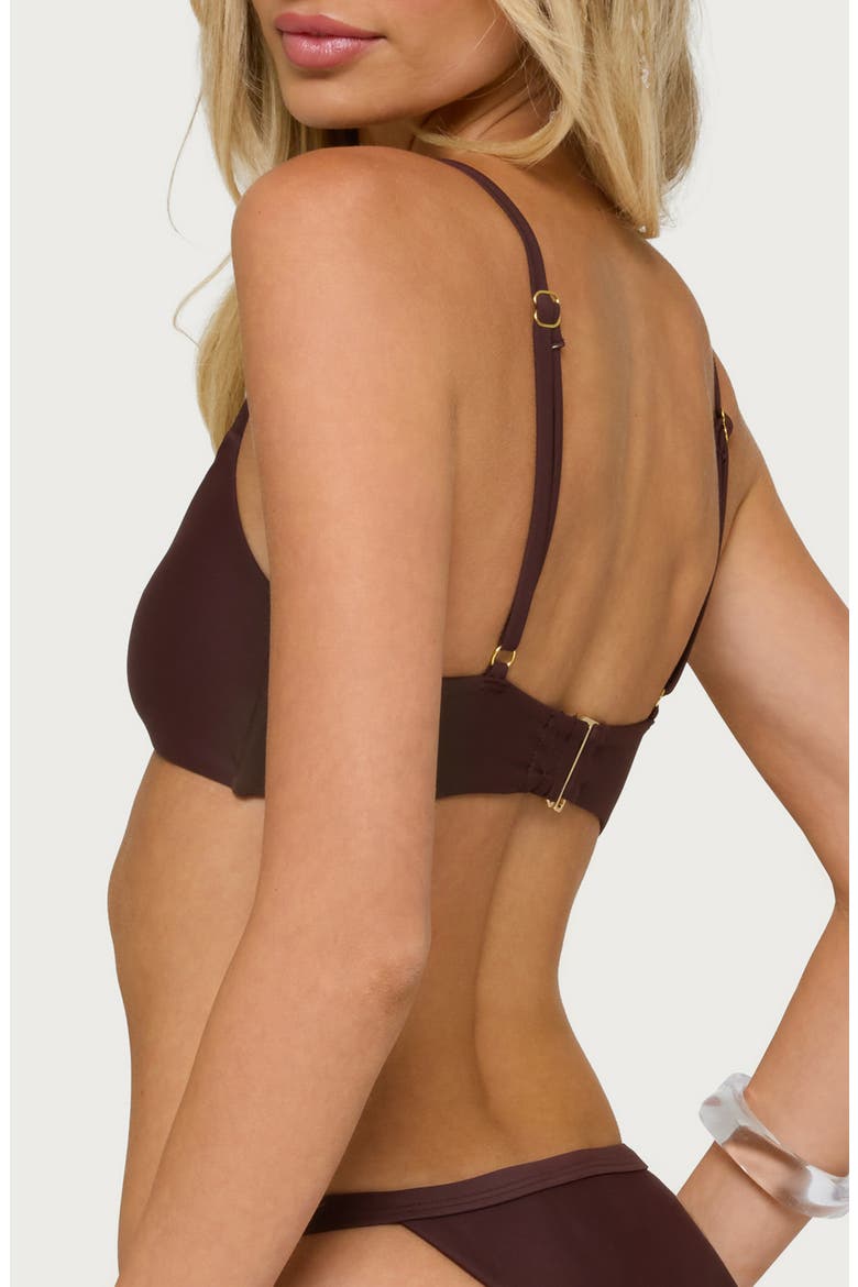 Zarai O-Ring Bikini Top, Alternate, color, BROWN