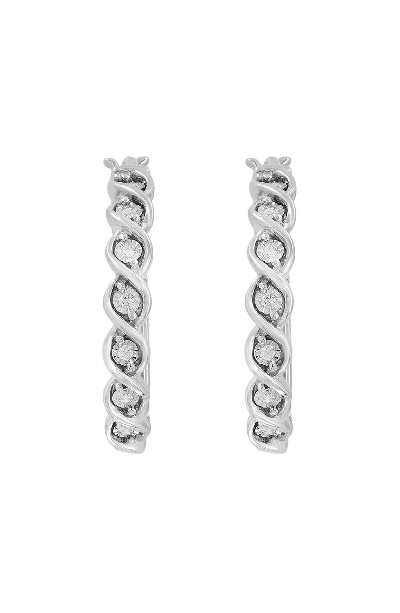 EFFY Diamond Hoop Earrings, Alternate, color, Silver