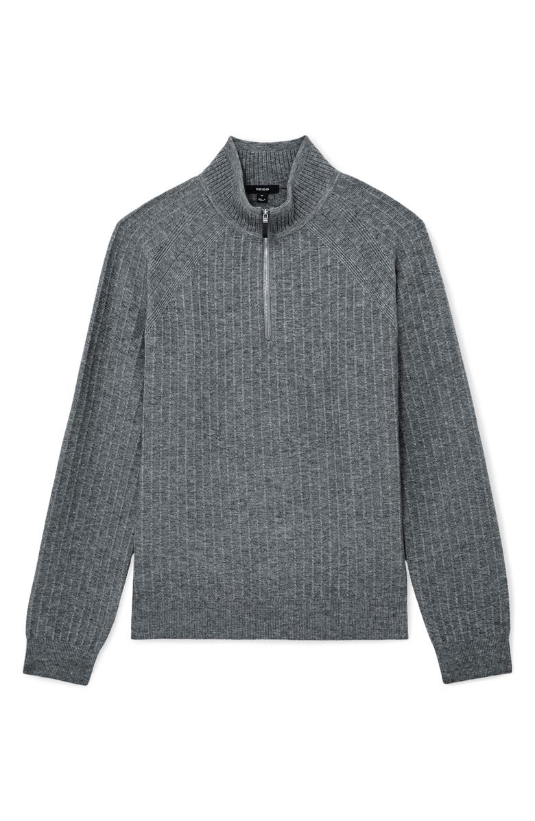 Reiss Aldershot Rib Half Zip Sweater, Alternate, color,