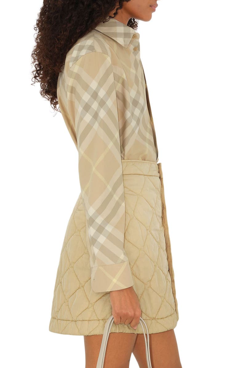 Burberry Check Cotton Button-Down Shirt, Alternate, color, 