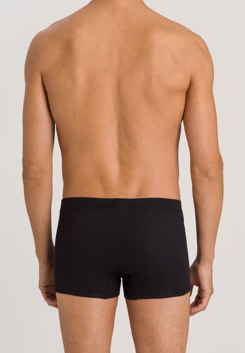 Hanro Sea Island Cotton Boxer Brief In Black