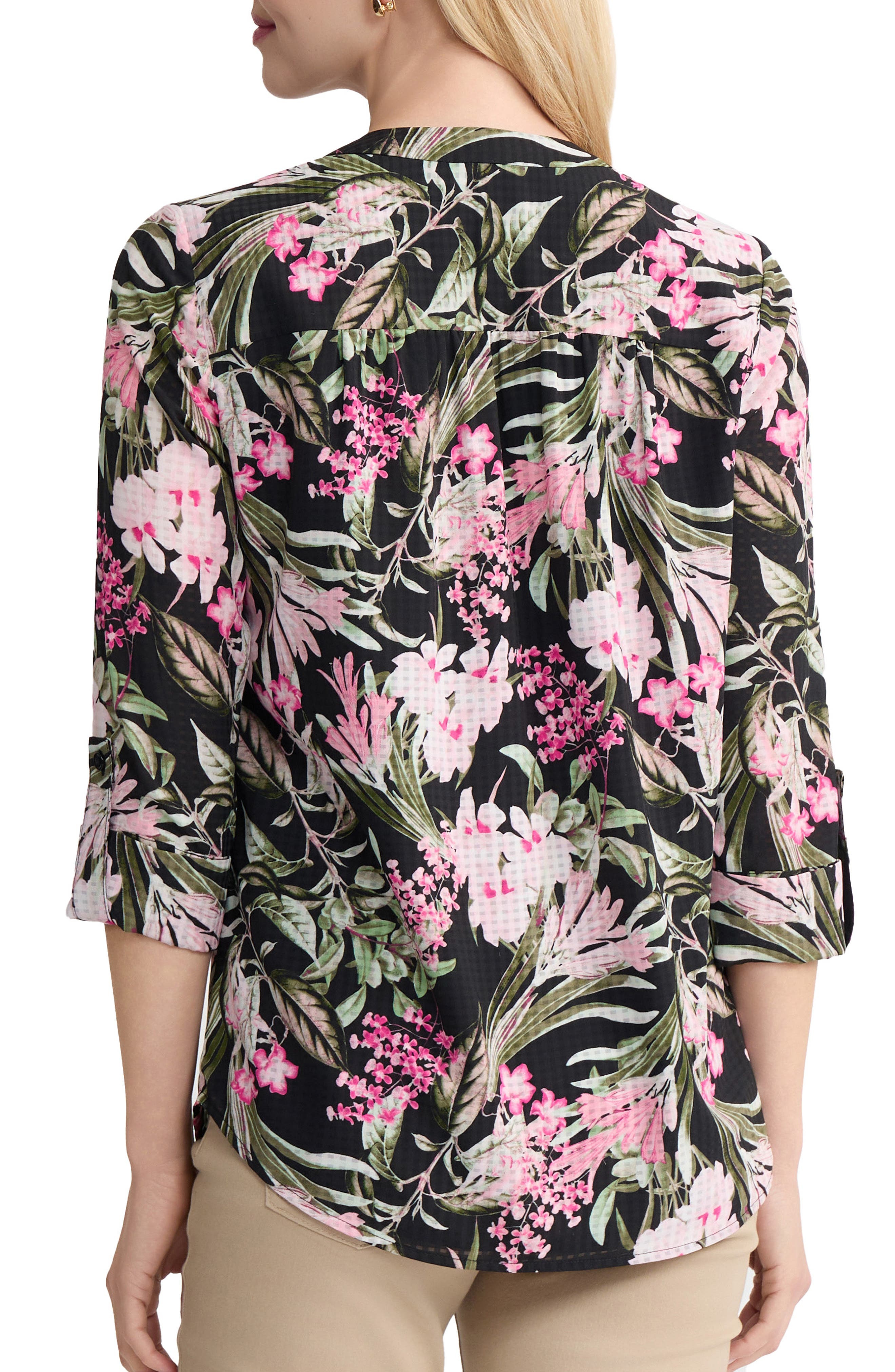 Floral Roll Sleeve Tunic - image 2