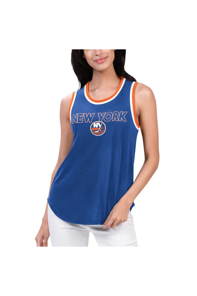 Women's G-III 4Her by Carl Banks Royal New York Islanders Strategy Tank Top, Alternate, color, Royal