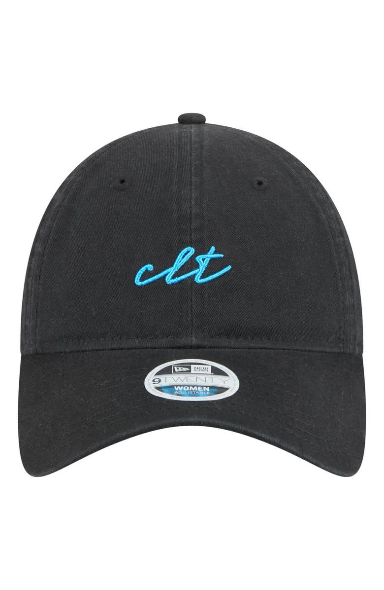 New Era Women's New Era  Black Charlotte FC Script 9TWENTY Adjustable Hat, Alternate, color, Black