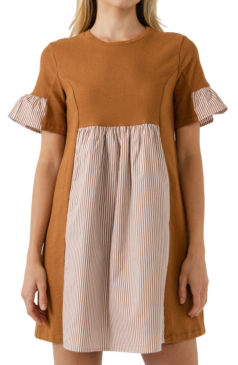 English Factory Stripe Knit Dress, Alternate, color, 