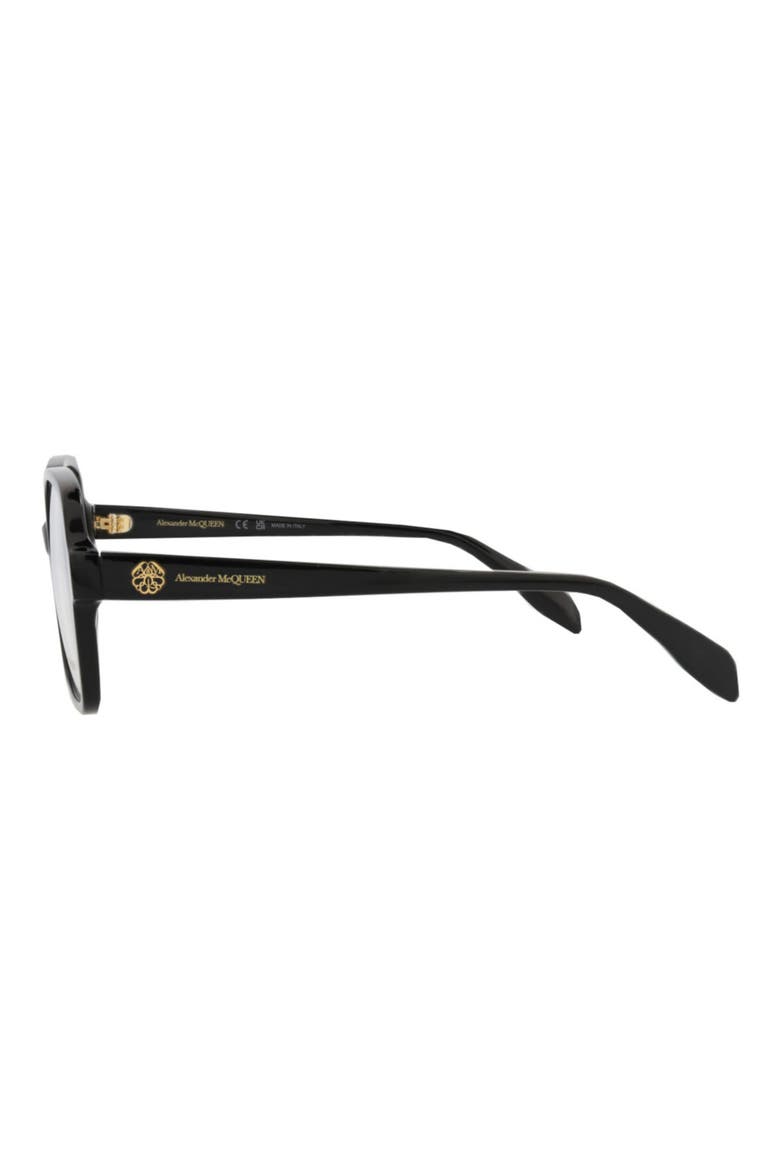 55mm Square Optical Glasses, Alternate, color, BLACK BLACK TRANSPARENT