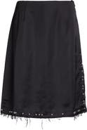 Wales Bonner Iris Studded Frayed Satin Skirt