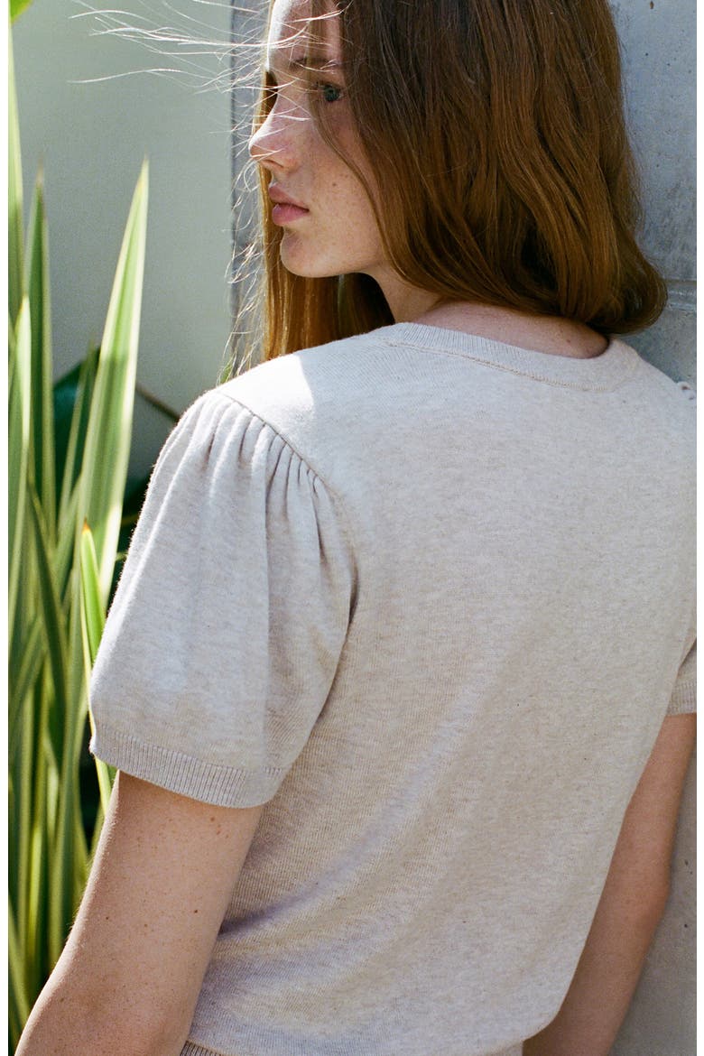 Short Sleeve Sweater, Alternate, color, SAND